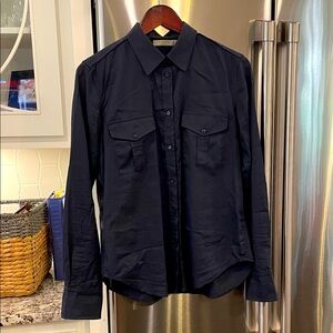 Blu Button-Up cotton Shirt